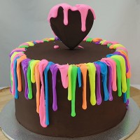 Valentines Day Cake - Neon Heart